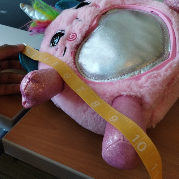 Zuru Rainbowcorns Plush Pink Cat Unicorn Silver Heart on Stomach Stuffed Toy 10" - Picture 15 of 16